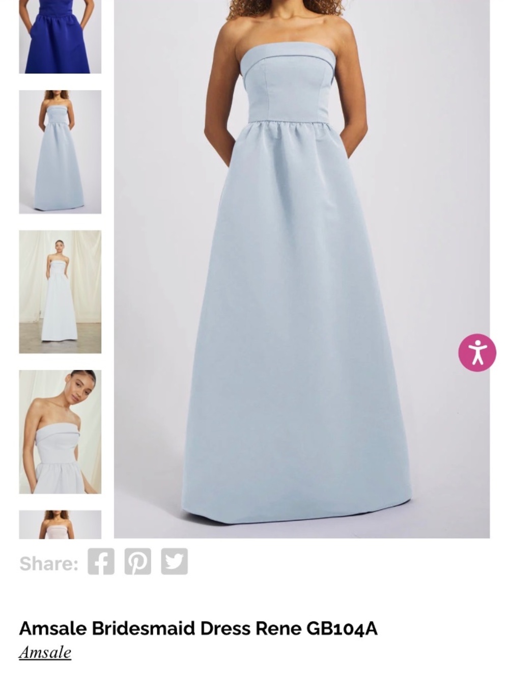 Bella Bridesmaid Amsale Dress Rene Ice